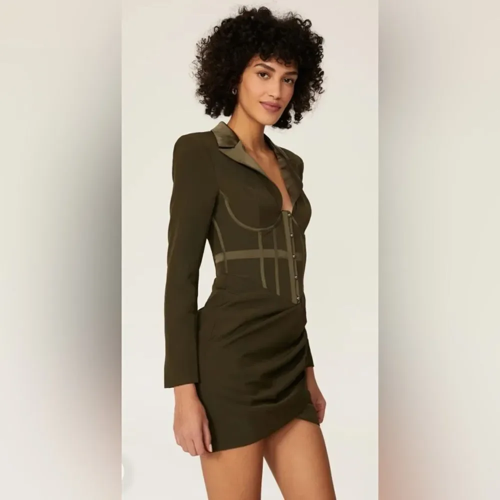 Lavish Alice Khaki Corset Mini Dress Size US 0